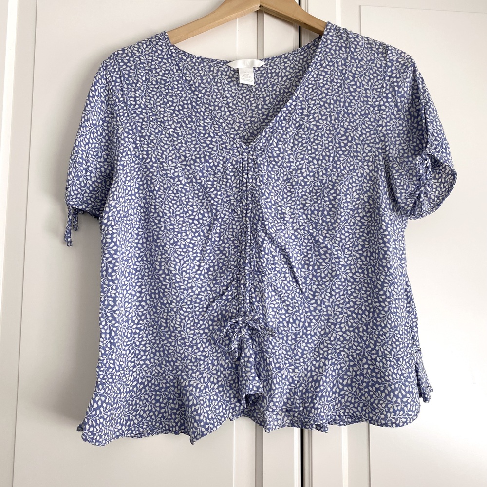 H&M Blue Patterned Blouse